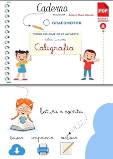 Livro Atividades Caligrafia Letra Cursiva Infantil para Imprimir (4 anos): Atividades Treino de Caligrafia Letra Cursiva em PDF